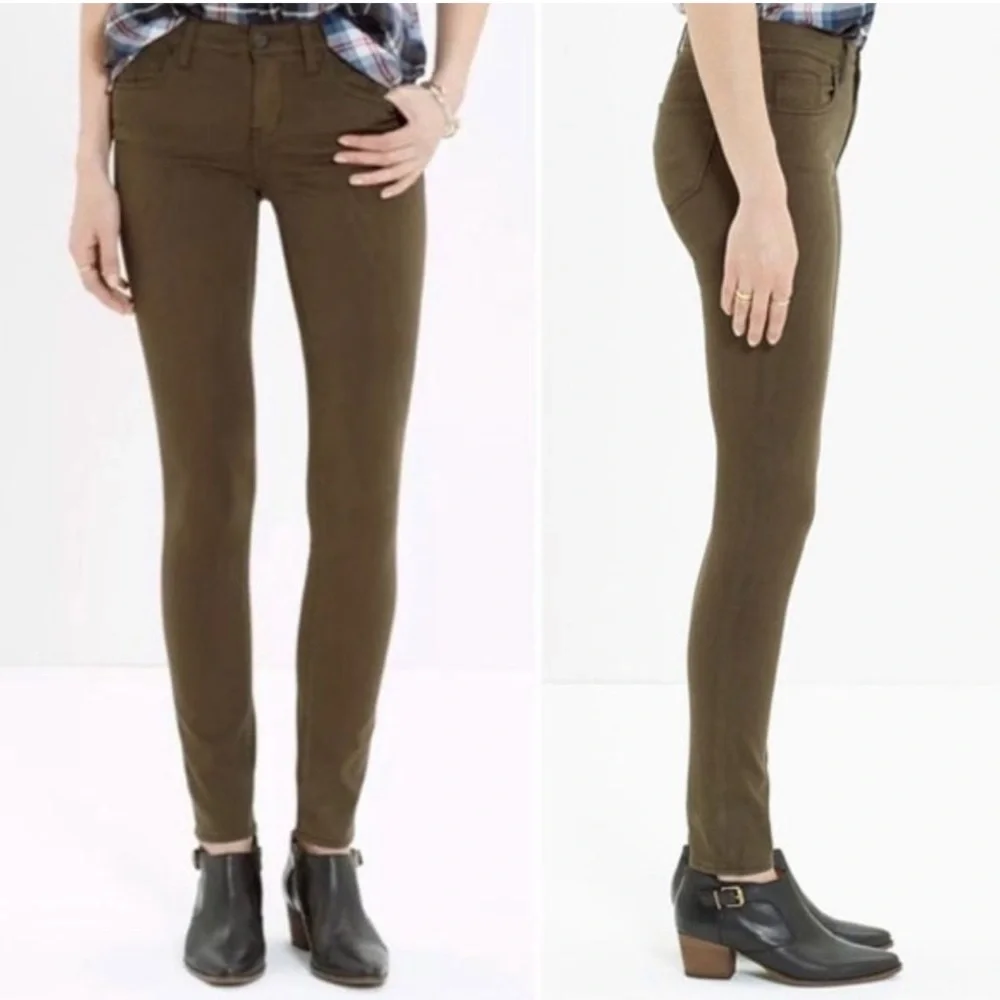 Madewell Skinny Skinny Olive Green Jeans 27x32